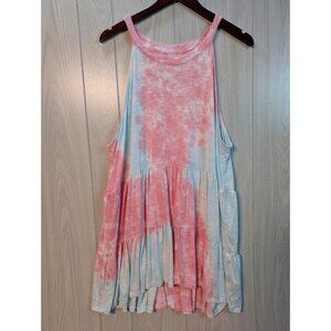 Torrid Super Soft Tie Dye Loose Summer High Neck Babydoll Tank Shirt 4X Tiered